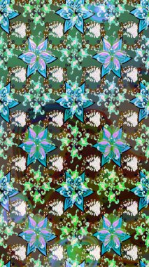 Raster illüstrasyonu. Kıvırcık, parlak örgü. Eski moda arka plan. Desen, çizim, çiçek sınırı. Çiçek çelengi. Güzel, pürüzsüz kumaş, tuval..