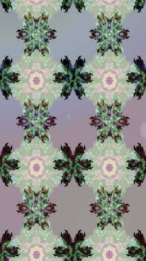 Gri ve nötr renkte çiçekler. Düz Çiçek Elementleri Tasarımı. Raster illüstrasyonundaki çiçek desenli çizim. Renkli Bahar Teması çizim şablonu.