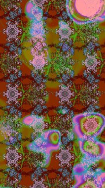 Kahverengi renkte çiçekli çiçek deseni. Suluboya tarzında kahverengi renkte çiçekler.