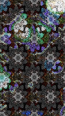 Renkli Yaz Temalı eskiz kalıbı. Sevimli çiçek raster deseni. Modaya uygun kumaş deseni. Düz Çiçek Elementleri Tasarımı.