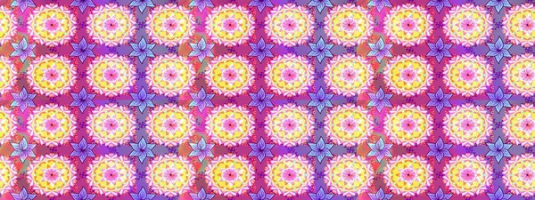 Parlak renkli fantezi çiçekleri, yapraklar, pembe ve nötr renklerde tomurcuklar pembe ve nötr. Suluboya el çizimi elementli çiçek çizimi deseni.