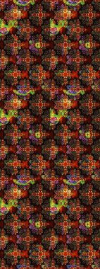 Raster çiçek desenli çiçek deseni, yapraklar, dekoratif elementler, sıçrama, lekeler, el çizimi kontur çizgileri ve Doodle çizim stili, grafik raster çizim çizimi.