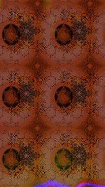 Küçük çiçekteki sevimli çiçek deseni. Kahverengi ve kırmızı renkte çiçekler.