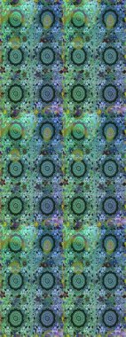 Geleneksel oryantasyon süsü. Mavi ve yeşil renklerde altın elementlerle kusursuz desen. Klasik klasik klasik arka plan. Klasik raster altın pürüzsüz desen.