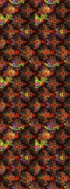 Raster çiçek desenli çiçek deseni, yapraklar, dekoratif elementler, sıçrama, lekeler, el çizimi kontur çizgileri ve Doodle çizim stili, grafik raster çizim çizimi.