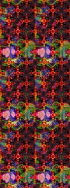 Raster illüstrasyonu. Siyah ve kahverengi renklerde. Raster illüstrasyonundaki çiçek desenli çizim. Güzel kumaş deseni.