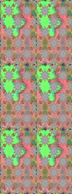 Asya tekstil tarzında. Raster illüstrasyonu. Kusursuz çiçek deseni. Düz Çiçek Elementleri Tasarımı. Gri ve yeşil renkli çiçekler. Renkli Bahar Teması Kusursuz Arkaplan.