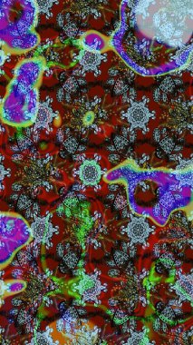 Yumuşak, bahar çiçekli arka plan. Çiçekli karalama şeklinde Raster çiçek deseni. Kahverengi ve kırmızı renkte çiçekler.