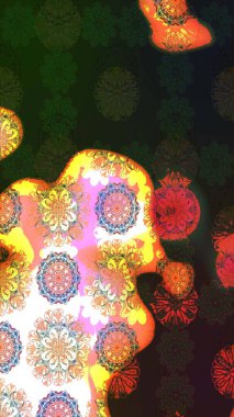 Suluboya, elle çizilmiş. Raster illüstrasyonu. Gri ve kahverengi yapraklı yabani çiçekler. Taslak arkaplan deseni.