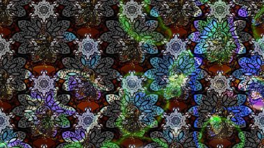 Fantezi çiçekli eskiz deseni, doğal duvar kağıdı, çiçek desenli kıvrım çizimi. Paisley el çizimi elementler. Ev dekoru.