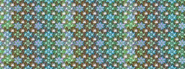 Düz Çiçek Elementleri Tasarım Raster illüstrasyonu. Çiçekli çiçek deseni, suluboya. Yeşil ve nötr renkte çiçekler. Renkli Bahar Teması çizim kalıbı.