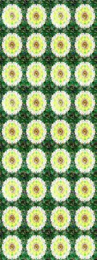 Raster illüstrasyonundaki çiçek desenli çizim. Yeşil ve nötr renklerde çiçekler. Düz Çiçek Elementleri Tasarımı. Renkli Bahar Teması çizim şablonu.