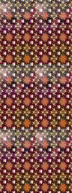 Renkli Bahar Teması eskiz kalıbı. Raster illüstrasyonu. Çiçek desenli çizim. Güzel kumaş deseni. Düz Çiçek Elementleri Tasarımı. Asya tekstil tarzında.