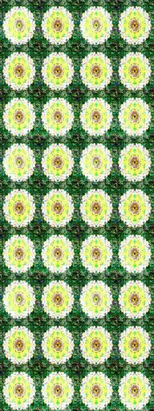 Raster illüstrasyonundaki çiçek desenli çizim. Yeşil ve nötr renklerde çiçekler. Düz Çiçek Elementleri Tasarımı. Renkli Bahar Teması çizim şablonu.