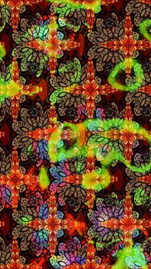 Çocuk stili. Renkli Bahar Teması eskiz kalıbı. Düz Çiçek Elementleri Tasarımı. Çiçekli çizim raster arkaplanı.