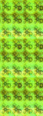 Düz Çiçek Elementleri Tasarımı. Renkli Yaz Temalı eskiz kalıbı. Raster illüstrasyonundaki çiçek desenli çizim. Yeşil renkte çiçekler.