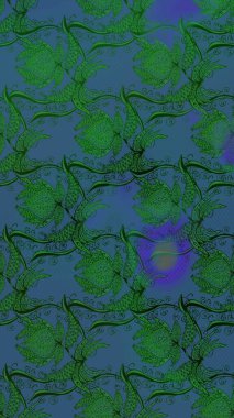 Robot resim. Küçük çiçekteki sevimli çiçek deseni. Raster illüstrasyonu.