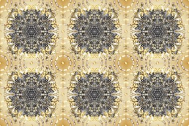 Klasik Raster Golden. Çiçek süsü kumaş deseni, cam, çiçek desenli metal bej, gri ve altın elementli nötr renkler..