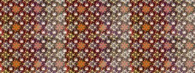 Raster güzel bir çiçek deseni çizmiş. Kahverengi ve bej renkli çiçekler. Nazik romantik baskı. Bahar mevsimi. Tatil havası..