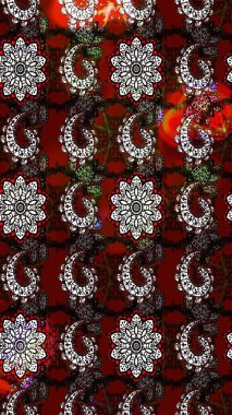 Çiçekli eskiz deseni. Siyah ve kırmızı renkte çiçekler. Suluboya çizimi. El çizimi.