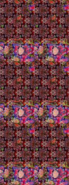 Robot resim. Şirin çiçek elementleri. Pembe ve kahverengi renkte çiçekler. Raster illüstrasyonu.