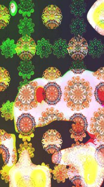 Poster ya da kapak için arka plan. Yapraklı çizim şekli. Tekstil için figür. Davetiye ve kartpostal tasarımı için dekoratif çiçek unsurları. Sevimli zarif çiçekler Raster illüstrasyonu.