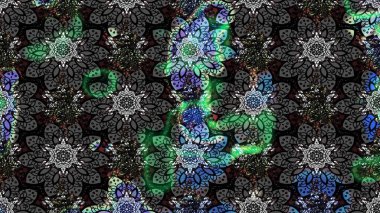 Düz Çiçek Elementleri Tasarımı. Raster illüstrasyonundaki çiçek desenli çizim. Renkli Bahar Teması eskiz kalıbı. Süslü kumaş deseni.