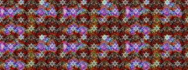 Parlak çiçekli kahverengi ve gri renkler üzerine soyut çizim deseni. Çiçeksel elementlerle süslenmiş zarif raster dokusu. Küçük çiçekte şirin bir çiçek deseni var..