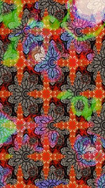 Güzel karalamalı çiçek desenli çizim. Güzel kumaş deseni. Küçük çiçekteki sevimli çiçek deseni. Raster illüstrasyonu.