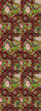 Renkli Bahar Teması eskiz kalıbı. Düz Çiçek Elementleri Tasarımı. Süslü kumaş deseni. Raster illüstrasyonunda çiçek deseni çizimi.