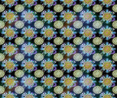 Renkli mavi ve tarafsız bir desen. Mavi ve nötr renklerde çiçekler. Tekstil ve kapak tasarımı için mükemmel. Doodle tarzı. El çizimi pürüzsüz sonbahar çiçekleri deseni.