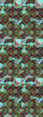 Raster illüstrasyonu. Şirin çiçekli eskiz deseni ve renklerde yapraklar, suluboya çiçek deseni, duvar kağıdı, kart veya kumaş için fayanslı.