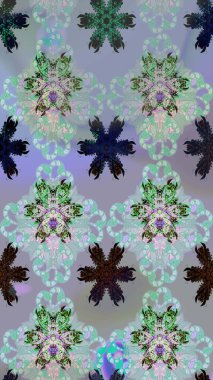 Renkli çizim kalıbı. Raster illüstrasyonu. Çiçek duvar kâğıdı. Çiçek arkaplan. Tarafsız ve mavi renklerde şirin tekstil.