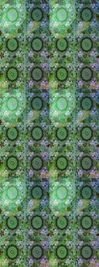 Yeşil ve mavi renklerde altın elementlerle kusursuz desen. Kusursuz altın desen. Raster doğulu süsü.