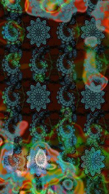 Çizim çiçek deseni duvar kağıdı, web sitesi arka planı, ambalaj kağıdı, davetiye, broşür, afiş veya web sitesi için kullanılabilir. El çizimi Raster çizimi. Karalama elementleri.