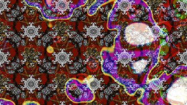 Düz Çiçek Elementleri Tasarımı. Sevimli çiçek raster deseni. Sketch Colour Spring Theme eskiz kalıbı. Gri ve kahverengi renkte çiçekler.