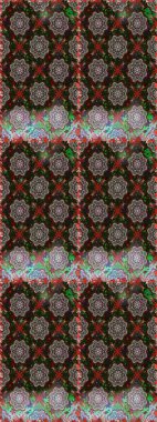 Raster illüstrasyonunda kusursuz çiçek deseni. Gri ve kahverengi renkli çiçekler. Düz Çiçek Elementleri Tasarımı. Renkli Yaz Temalı Kusursuz Arkaplan.