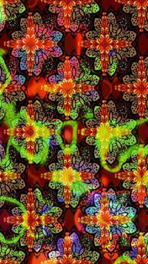 Siyah ve kahverengi renkte çiçekler. Raster illüstrasyonu. Çizim çiçek deseni duvar kağıdı için kullanılabilir.