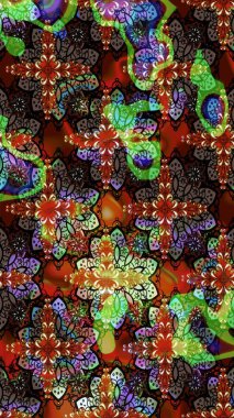 Kahverengi ve siyah renkler üzerine çiçek desenli eskiz, el yapımı papatyalar, papatyalar. Tekrarlayan çiçek arkaplanı, zarif kahverengi ve siyah çiçekler duvar kağıdı.