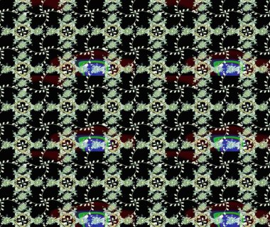 Çiçekli, yapraklı, çiçek desenli eskiz. Raster illüstrasyonu. El çizimi.