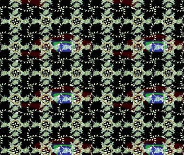 Çiçekli, yapraklı, çiçek desenli eskiz. Raster illüstrasyonu. El çizimi.