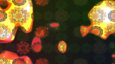 Şirin çiçekler. Çizgi çizimi kalıbı. Raster Moda kumaş deseni.