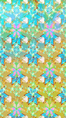 Düz Çiçek Elementleri Tasarımı. Renkli Bahar Teması eskiz kalıbı. Çiçekli çizim şekli. Mavi ve nötr renkte çiçekler.