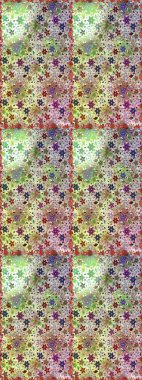 Raster Illustrasyon 'da moda olmayan çiçek deseni. Düz Çiçek Elementleri Tasarımı. Renkli Yaz Temalı Kusursuz Arkaplan. Tarafsız ve bej renkli çiçekler.