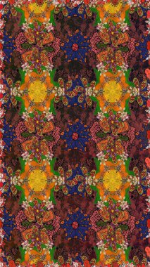 Güzel kumaş deseni. Raster suluboya deseni, narin çiçekler, kahverengi çiçekler, tebrik kartı şablonu..