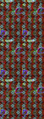 Küçük çiçekteki sevimli çiçek deseni. Kırmızı ve kahverengi renkte çiçekler.