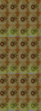 Raster illüstrasyonu. Kahverengi renkli çiçekler. Raster illüstrasyonu. Çiçek desenli çizim. Asya tekstil tarzında.