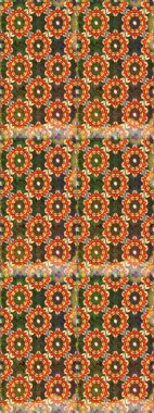 Klasik raster sarısı, kusursuz desen. Çiçek süsü kumaş deseni, cam, çiçek desenli metal kahverengi ve turuncu renklerde altın elementler..