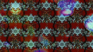 Raster Illustrasyon 'daki Çiçek Deseni' nin son moda çizimi. Kırmızı ve kahverengi renkte çiçekler. Renkli Yaz Temalı eskiz kalıbı. Düz Çiçek Elementleri Tasarımı.