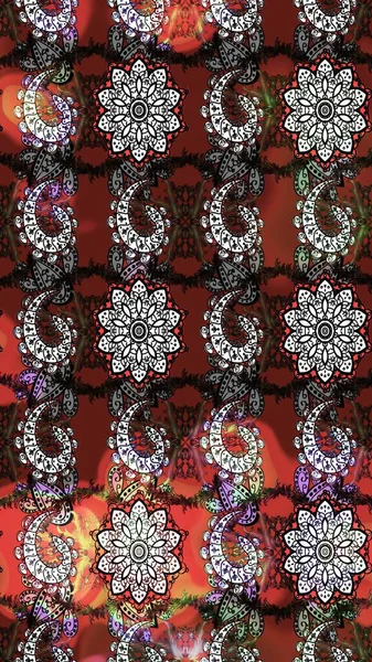 Güzel kumaş deseni. Çiçekler, dallar, bitkiler ve çiçekler. El çizimi. Raster illüstrasyonu.